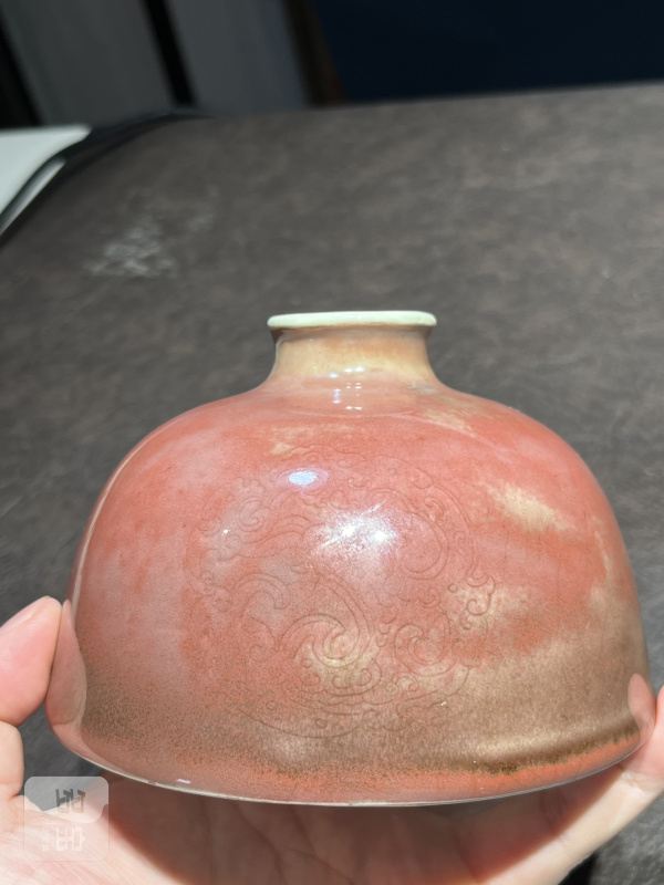 清康熙 豇豆红釉暗刻团龙纹太白尊 - 图10